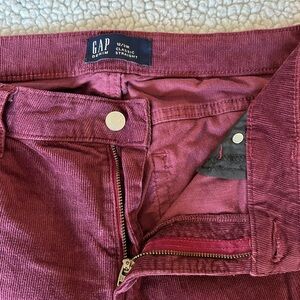 GAP Maroon Casual Corduroy Trousers